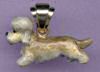 14K Gold Dog Jewelry Dandie Dinmont Terrier Enamel for Pin or Pendant