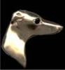 14K Gold Dog Jewelry Greyhound Head Medium with Sapphire Eye for Pin or Pendant