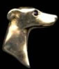 14K Gold Dog Jewelry Greyhound Head Small with Sapphire Eye
