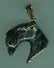 Kerry Blue Terrier Large 18K Gold and Enamel Head