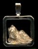 14K Gold Trotting Lhasa Apso in Glossy Square Bezel