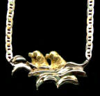 14K Gold Newfoundlands Swimming in Waves