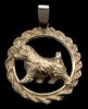 14K Gold Dog Jewelry Norwich Terrier in Rope Bezel