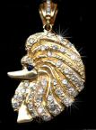 14K Gold Poodle Head Pavé with Full Cut Diamonds and Sapphire Eye