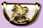 14K White and Yellow Gold Slide with Trotting Poodle
