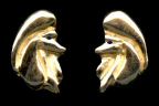 14K Gold Dog Jewelry Poodle Earrings Head Side View