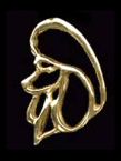 14K Gold Dog Jewelry Poodle Head in Silhouette