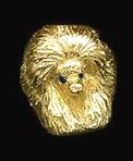 14K Gold Dog Jewelry Poodle Head Face On