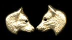 14K Gold Dog Jewelry Siberian Husky Earrings