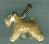 18K Gold and Enamel Large Trotting Soft Coated Wheaten Terrier
