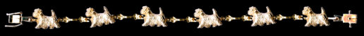 14K Gold Dog Jewelry West Highland White Tennis Bracelet with Gold Links