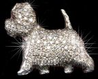 14K Gold West Highland White Terrier Pavé with Full Cut Diamonds