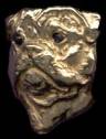 14K Gold Large Flat Bullmastiff Head with Sapphire Eyes