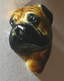 Extra Large Bullmastiff Head with Enamel Artwork-Front View