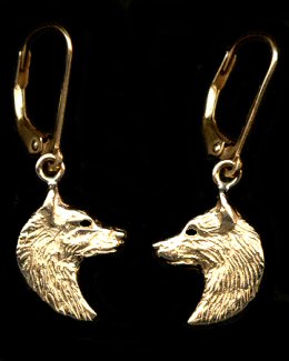 Siberian Husky Earrings (medium-side)